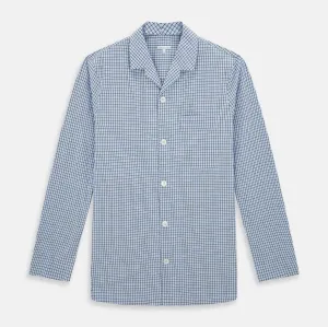 Blue Shadow Check Pyjama Shirt
