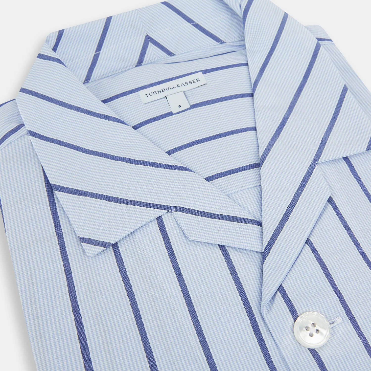 Blue Track Stripe Pyjama Shirt