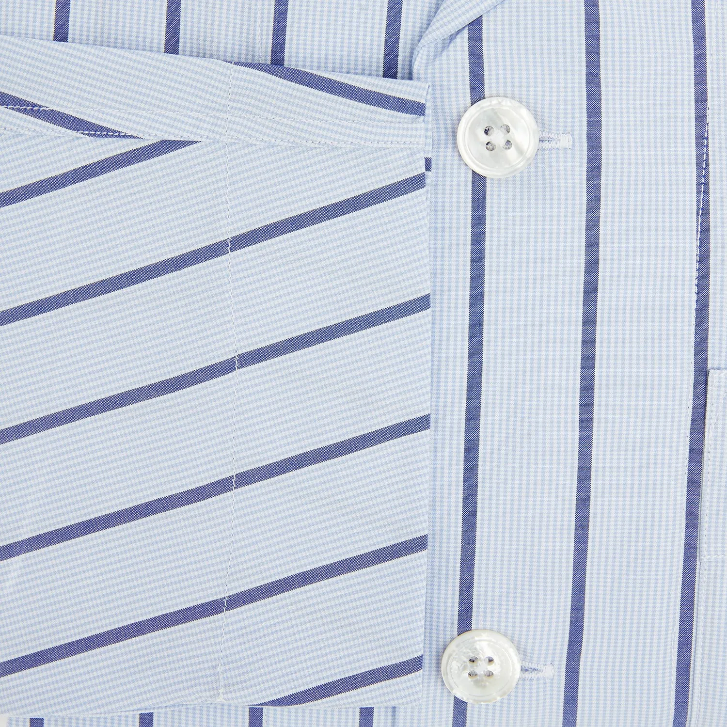 Blue Track Stripe Pyjama Shirt