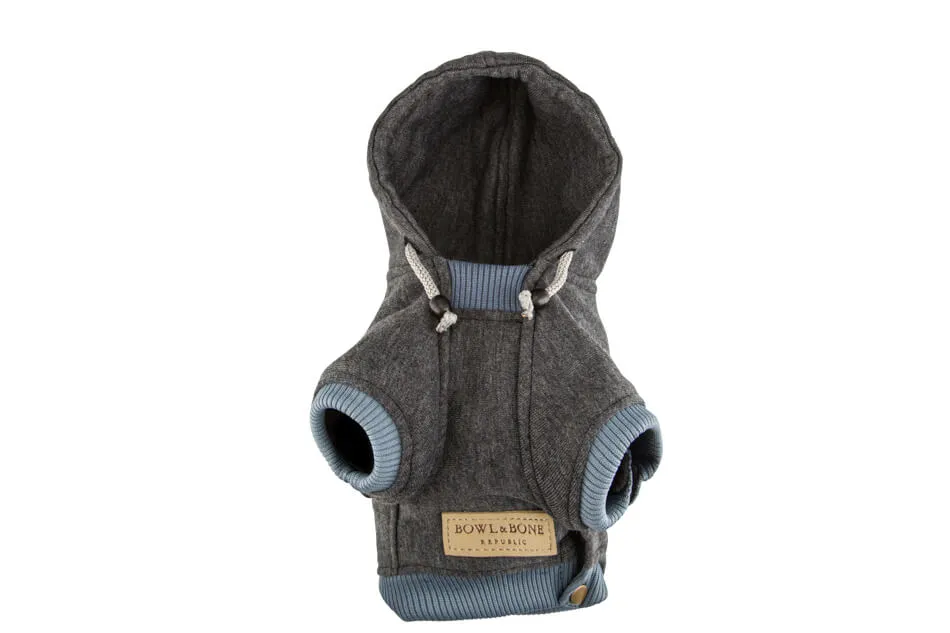 Bowl and Bone Yolo Graphite Dog Hoodie