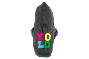 Bowl and Bone Yolo Graphite Dog Hoodie