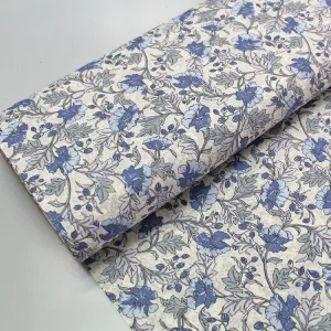 Dressmaking Floral Cotton Lawn - Blue - Thelma