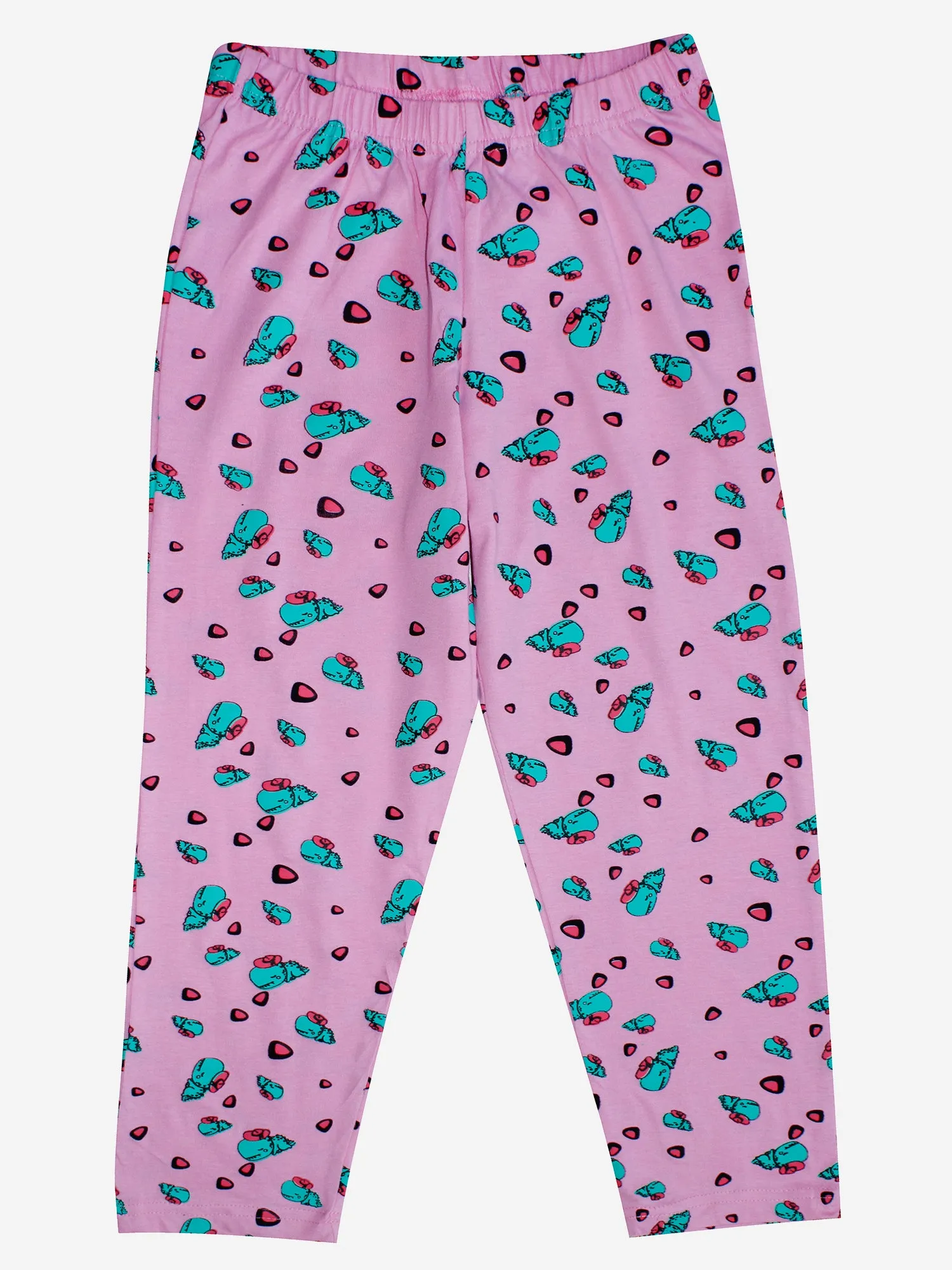Girl's Printed Front Open Shirt & AOP Pyjama Set