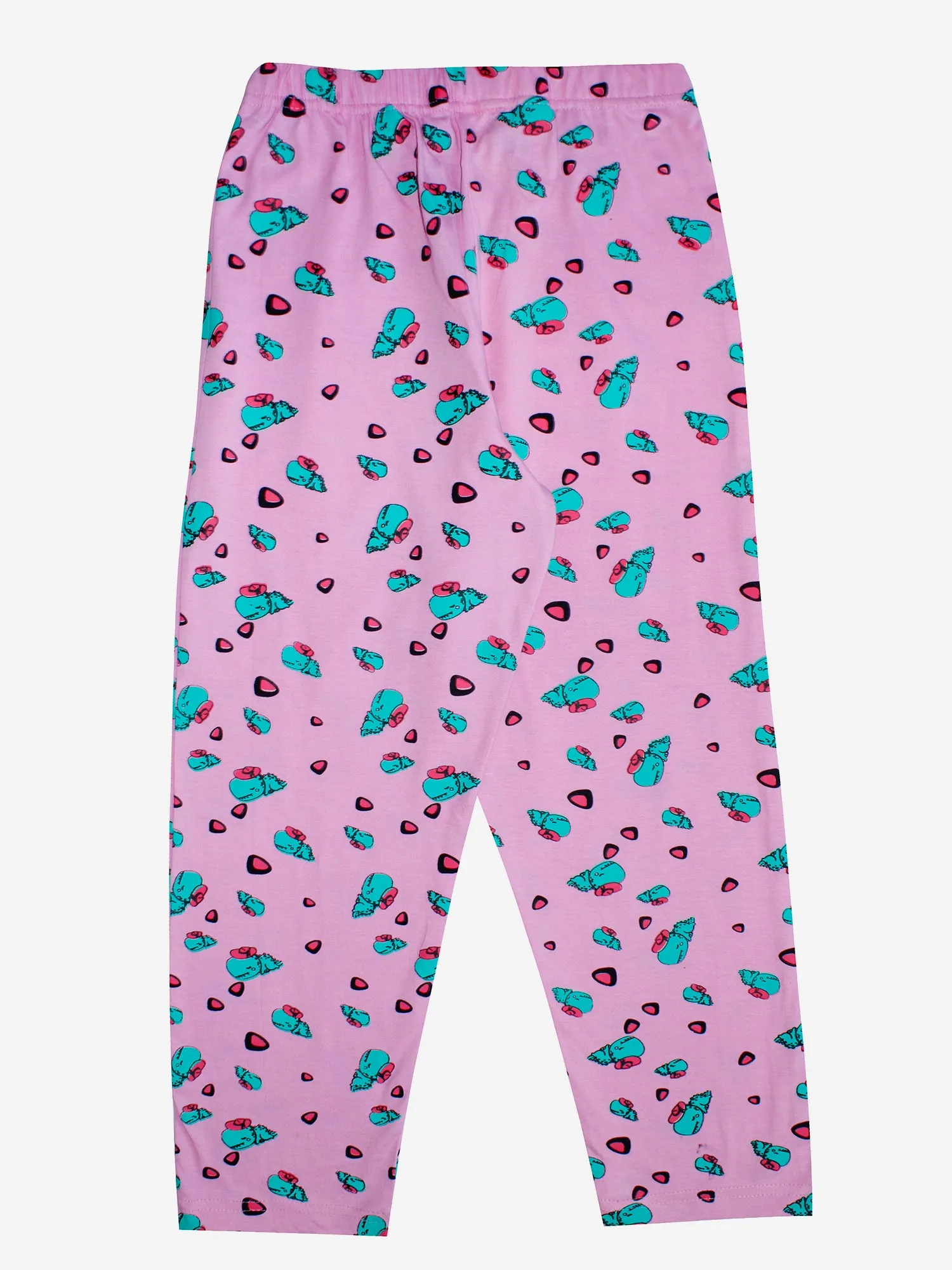 Girl's Printed Front Open Shirt & AOP Pyjama Set