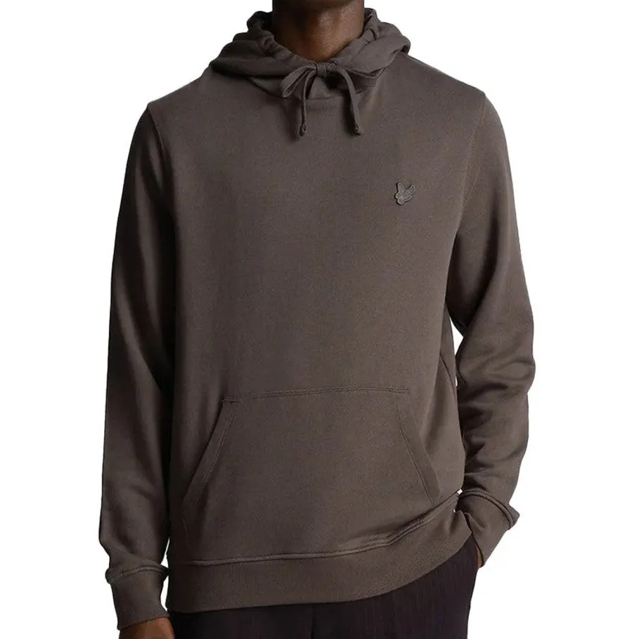 Lyle and Scott Mens Tonal Eagle Pullover Hoodie Gunmetal