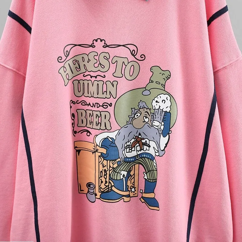 Rowdy Graphic Print Oversized Sweatshirt