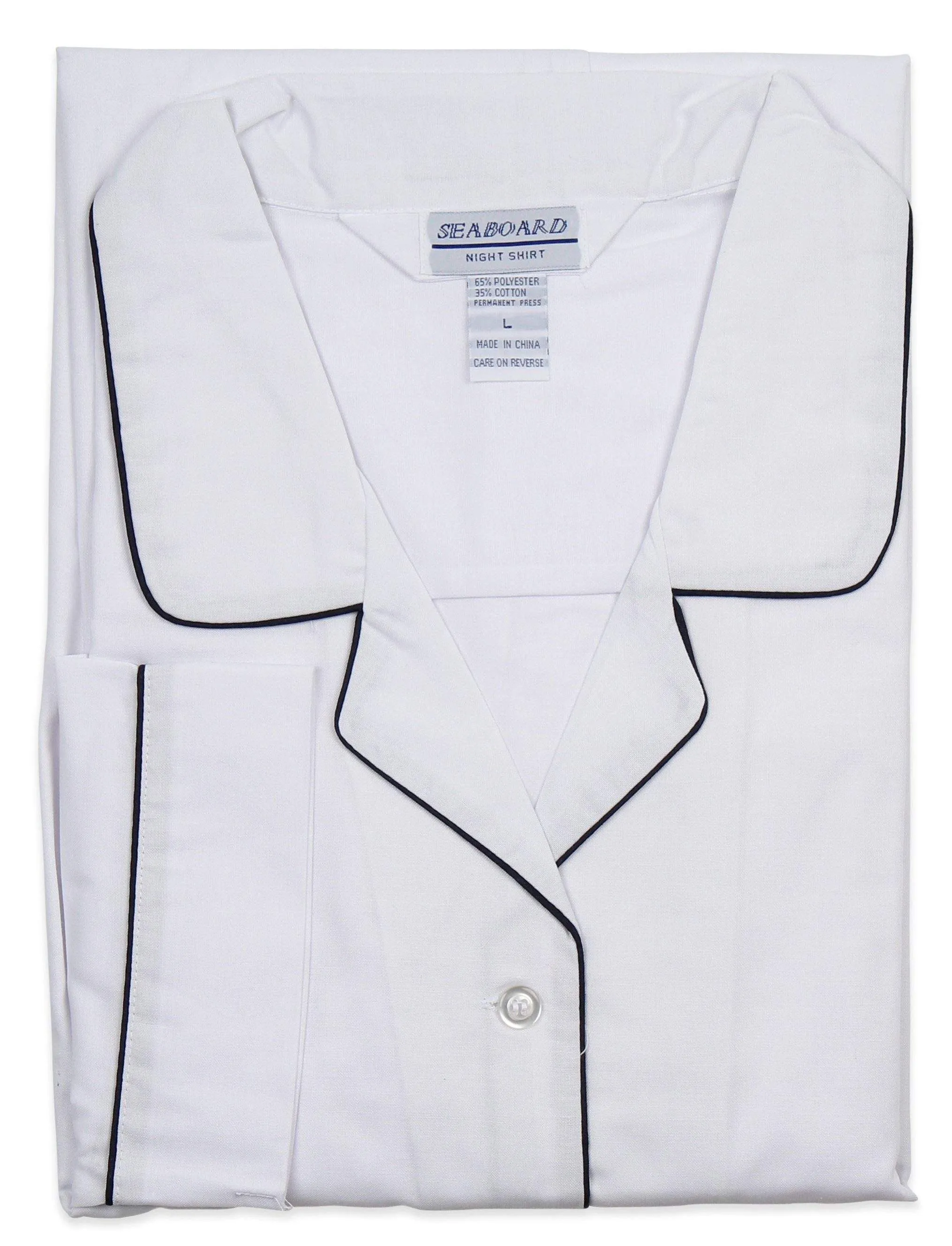 Seaboard Mens White Long Nightshirt
