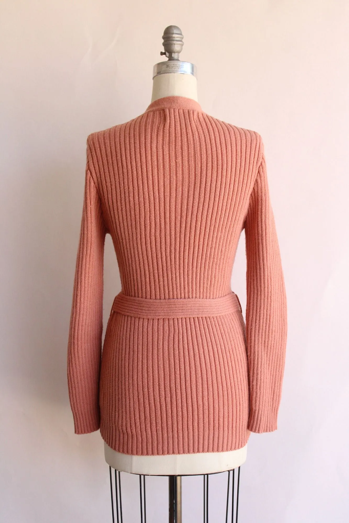 Vintage 1970s 1980s Sweater With Belt and Pockets