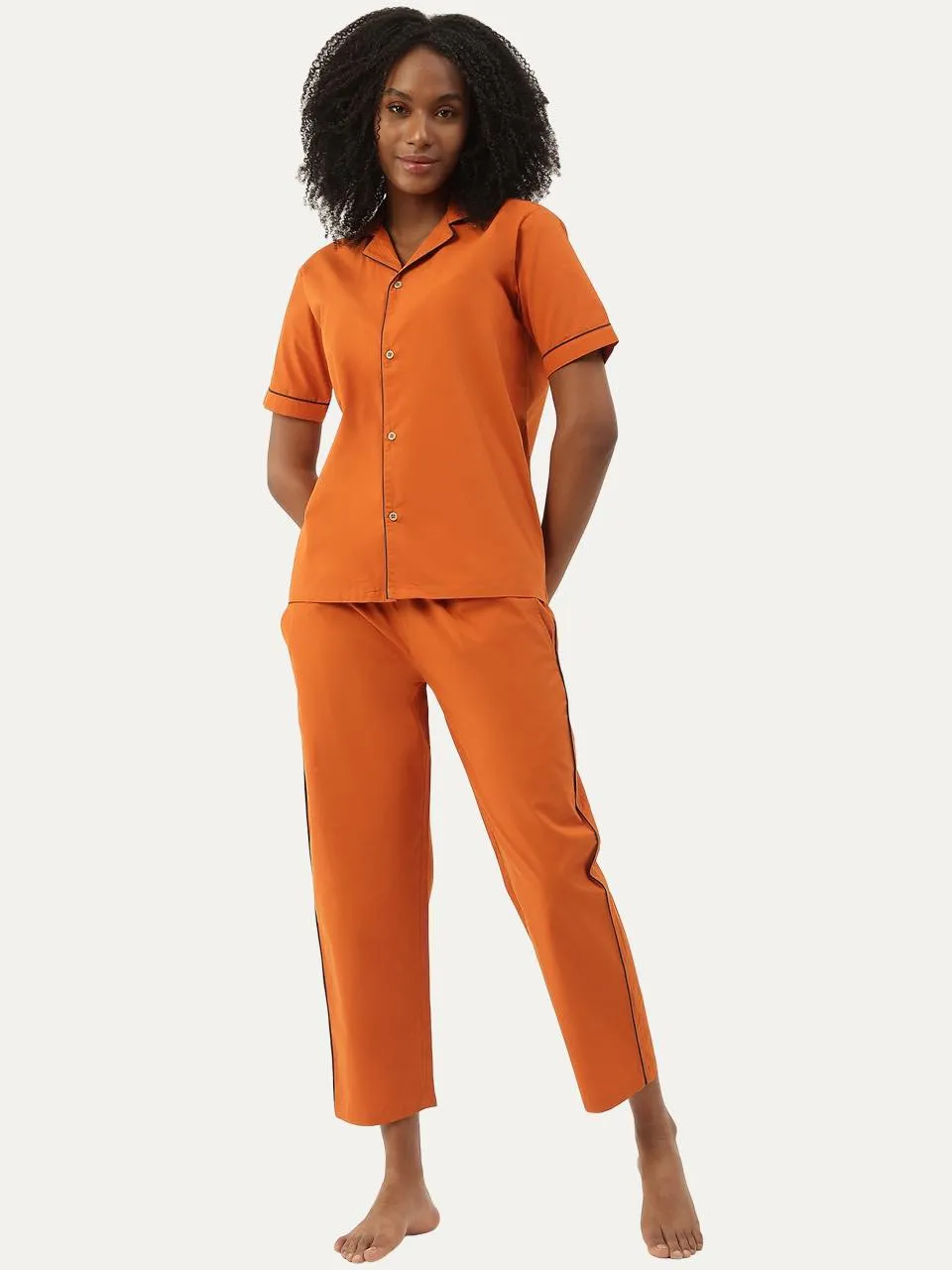 Women's Organic Cotton Solid Sleepsuit Set (Pack Of 1)